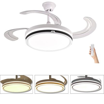 Ventilatore da Soffitto con Luce LED 200W | Lampadario con Pale e Luce Switch 3 Toni