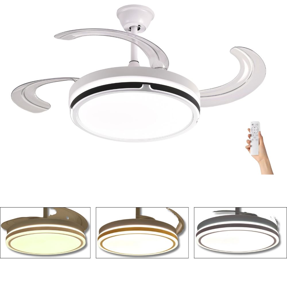Ventilatore da Soffitto con Luce LED 200W Lampadario con Pale e Luce Switch 3 Toni Ventilatore da Soffitto con Luce LED 200W | Lampadario con Pale e Luce Switch 3 Toni